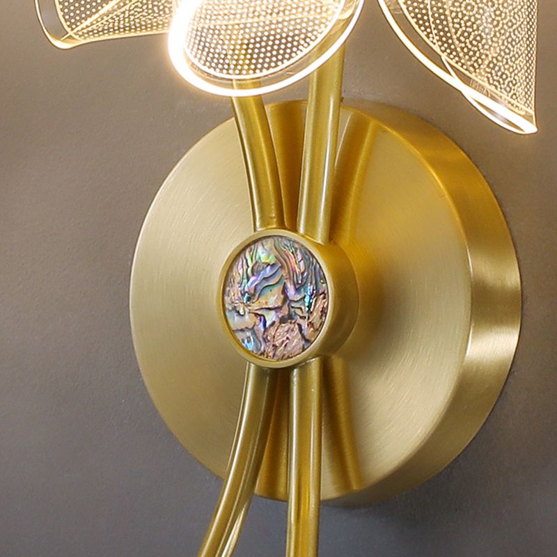 Acrylic Modern Wall Sconce Geometric Bronze Wall Mounted Light for Bedroom