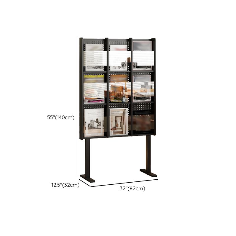 Modern Style Closed Back Bookshelf Standard Metal Bookcase with Shelves