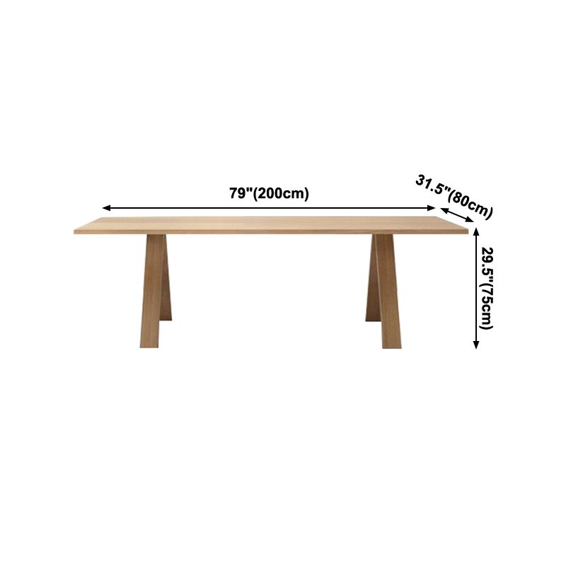 Solid Wood Contemporary Rectangular Table Wood Top Table for Dining Room and Kitchen
