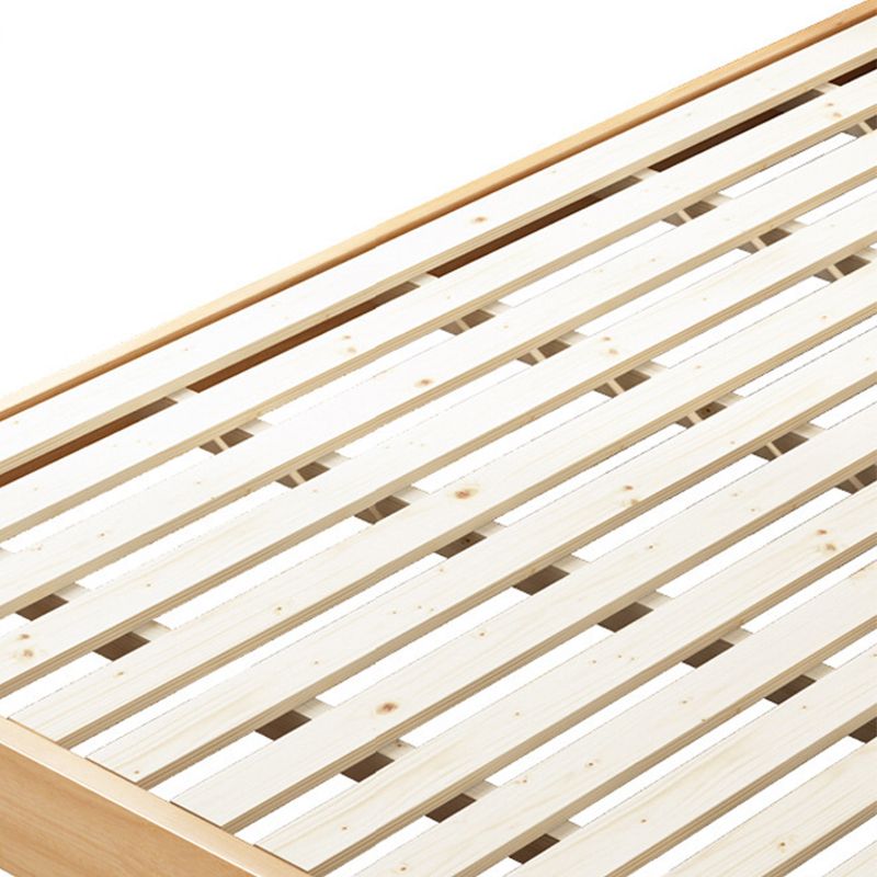 Solid Wood Standard Bed with Headboard Panel Bed Contemporary