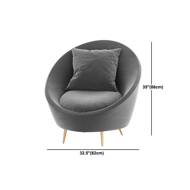 Contemporary Sloped Arm Sofa Velvet Curved Sofa for Living Room, Apartment