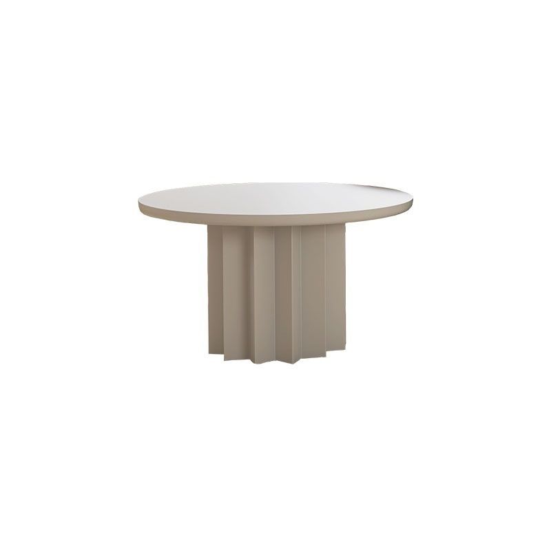 Contemporary Cocktail Table Solid Wood Round Pedestal Single Coffee Table