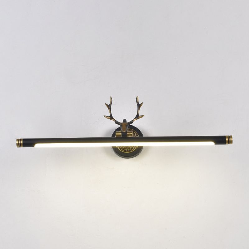 Rustikale Geweihen Wandlampe Metall Rotatable LED -Röhrchen -Waschtischleuchte für Badezimmer