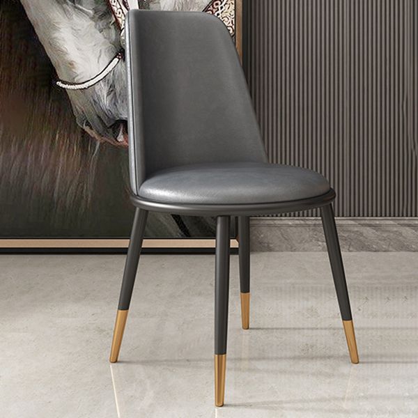 Nordic Dining Chair Armless Dining Chair with Metal Legs for Home