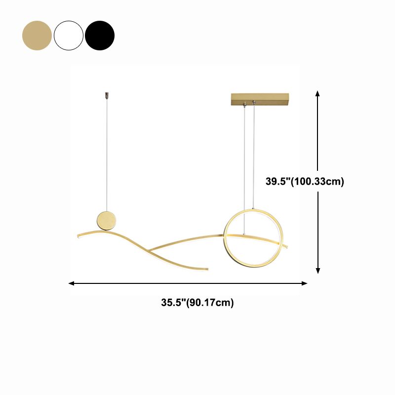 Luces colgantes de forma lineal de estilo contemporáneo 3 accesorios de iluminación colgante de luz