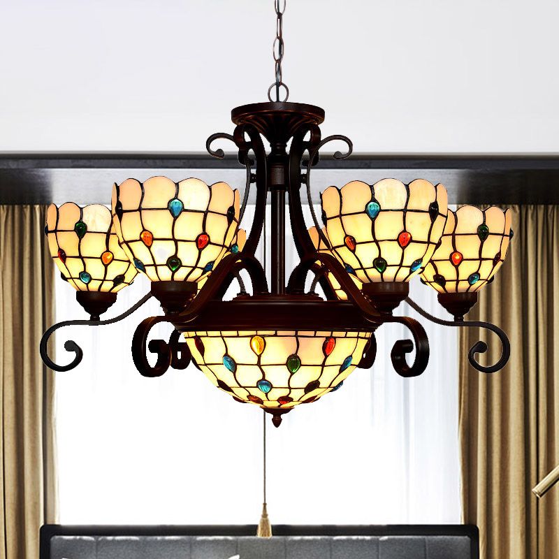Livre de lustre en verre teinté en forme
