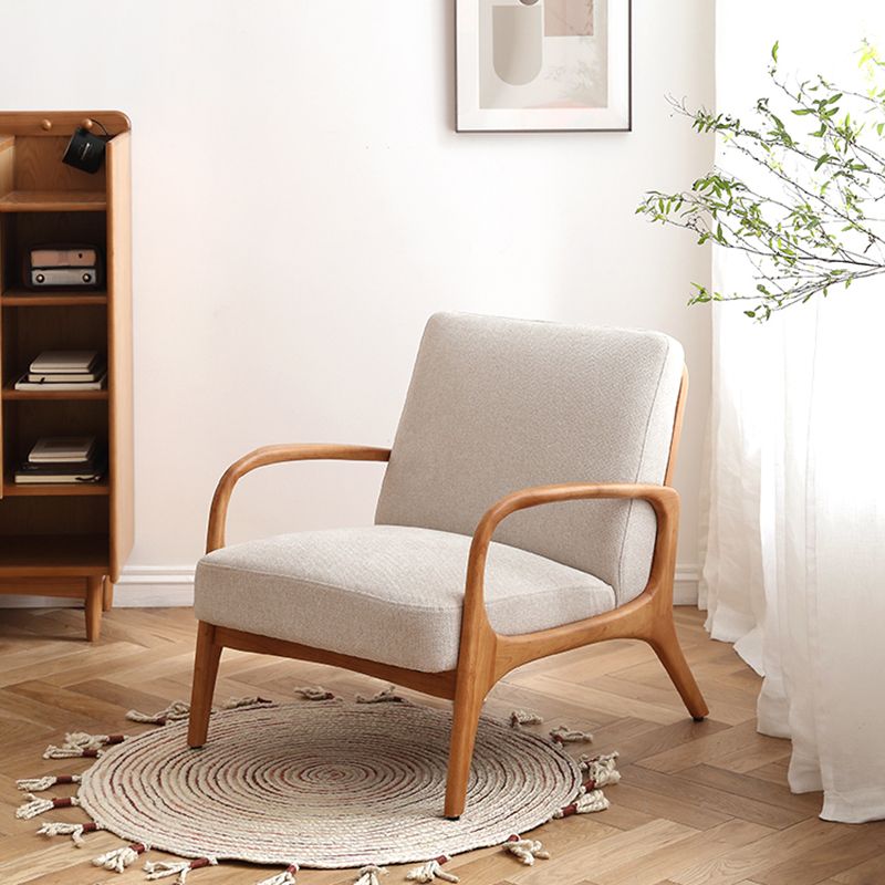 Rubberwood Arm Chair Synthetic Square Arms Chair, 28.34" Wide