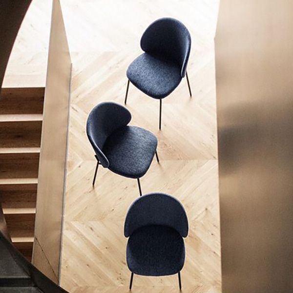 Industrial Style Indoor-Outdoor Chair Wingback Armless Chair Set