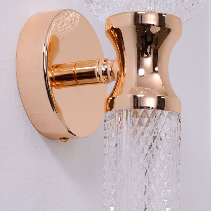 Post Modern 2 - Light Torch Wall Light Metal and Acrylic Wall Light in Gold and Clear