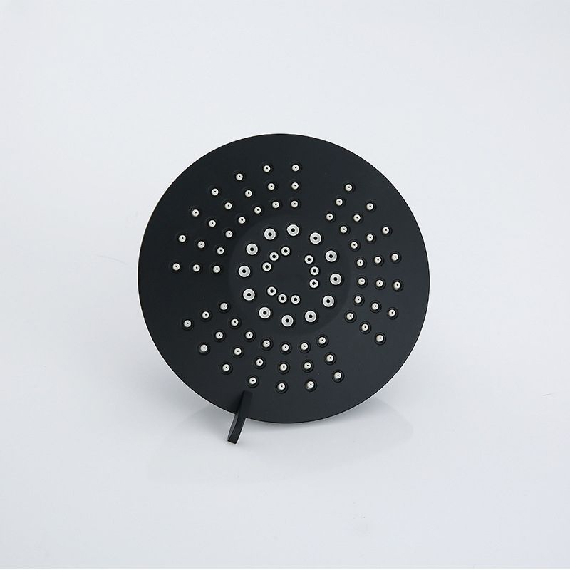 Round Fixed Shower Head Matte Black 5-Spray Patterns Wall-Mount Shower Head