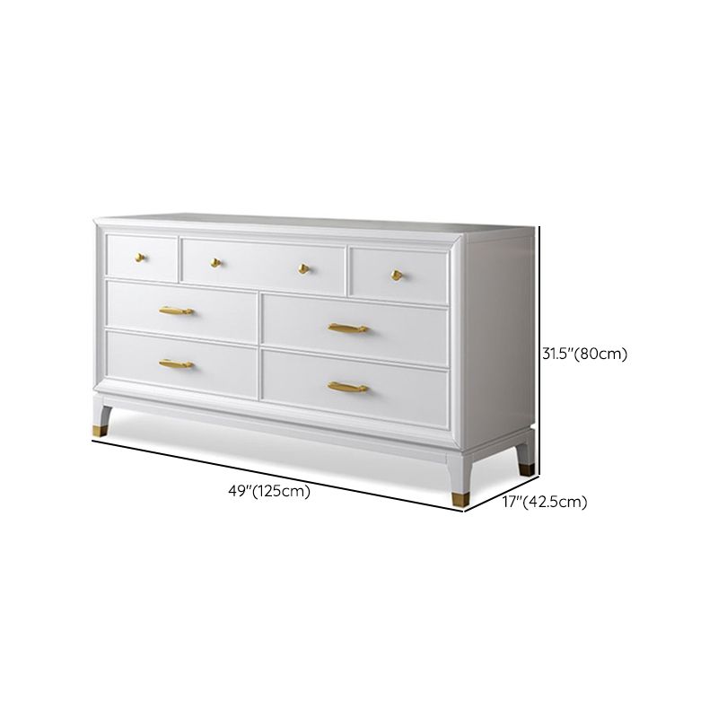 Ultra-Modern Double Dresser White Storage Chest Dresser for Bedroom