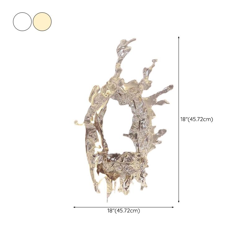 Modern Unique Shape Wall Mounted Light 1 Light Metal Flush Mount Wall Sconce