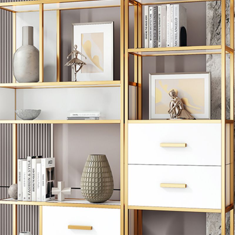 Glam Shelf Bookcase Metal Open Back Bookshelf for Study Room