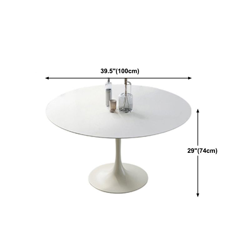 Round Dining Table Tulip Base Dining Table in White for Dining Room