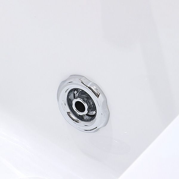 Modern Acrylic Rectangular Bathroom Bathtub with Drain White Tub