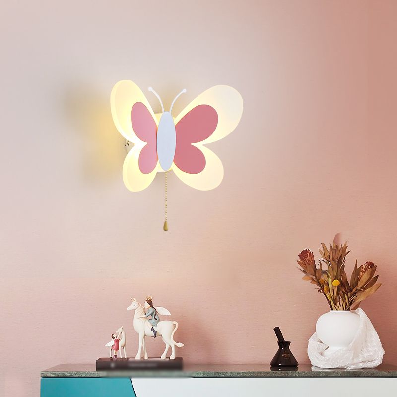 Unique Shape Metal Wall Sconce Kid Style 2 Lights Wall Mount Lighting
