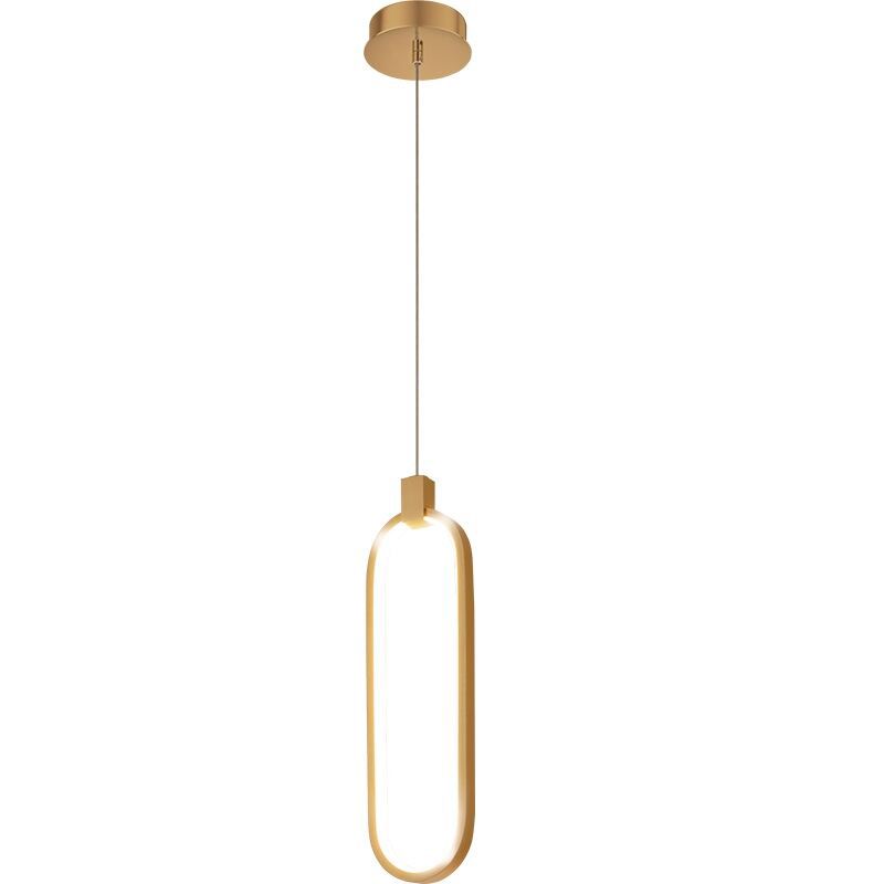 Gold linéaire suspendu luminaire simplicité LED PENDANT METAL LEAU POUR CHAMBRE