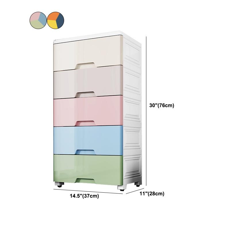 Contemporary Storage Cabinet Plastic Wardrobe Armoire with Drawer