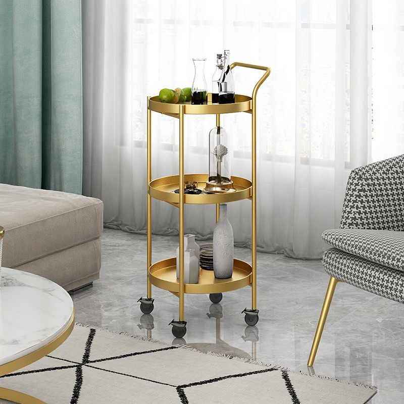 Mid-Century Tray Top Corner Table 4 Legs Metal Side End Table with Storage