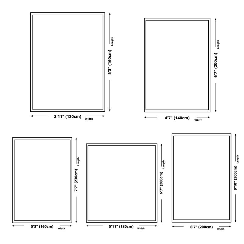 Nordic Area Carpet Contrast Panel Indoor Rug Polyester Living Room Carpet with Non-Slip Backing