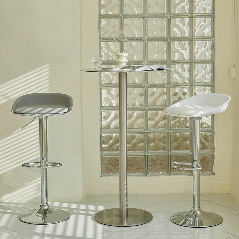 Plastic Adjustable Height Bar Stool Modern PU Upholstered Stool with Footrest