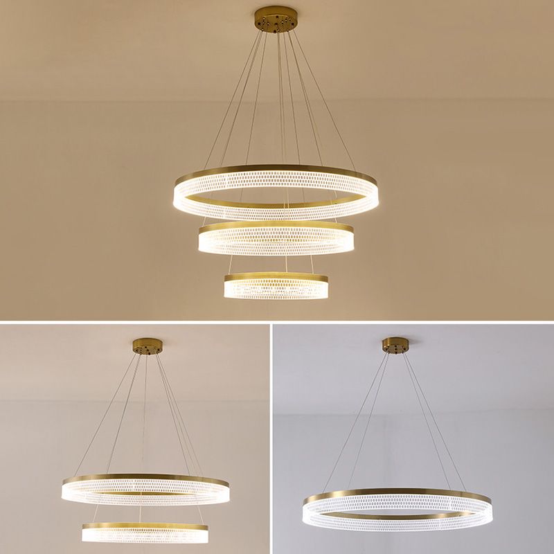 Contemporary Circle Chandelier Lights Acrylic Pendant Ceiling Lights for Living Room