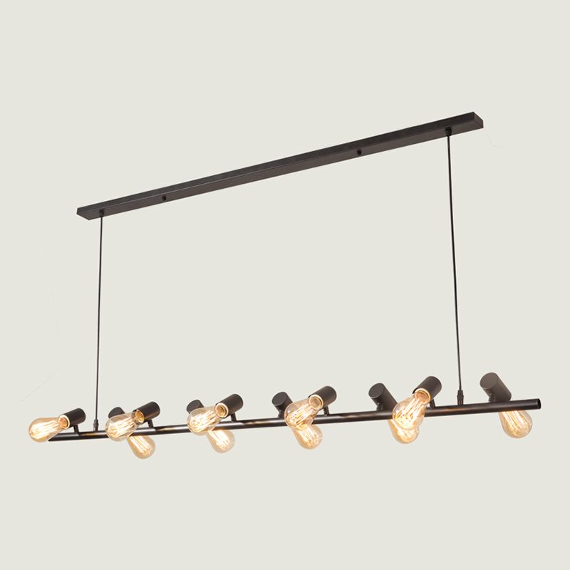 Industrial Style Iron Hanging Lamp Black Island Light Fixture for Dining Table