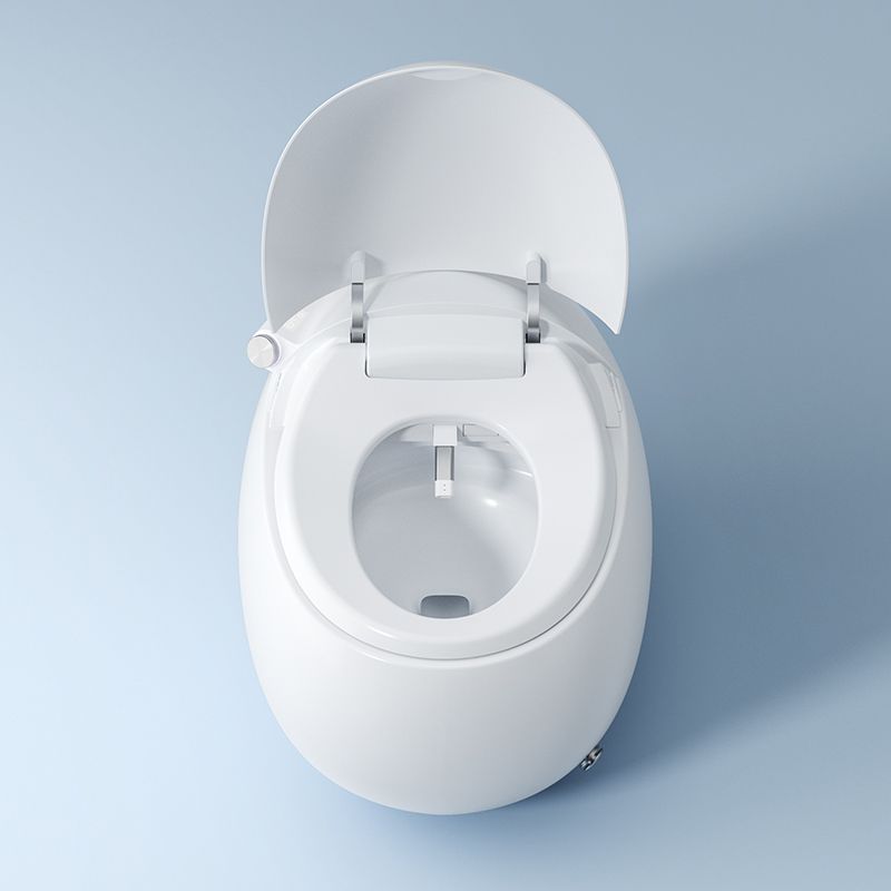 Round Bidet with Heated Seat White 21.25" High Ceramic Floor Mount Bidet