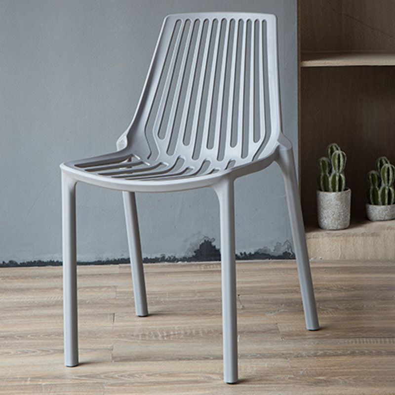 Nordic Style Armless Side Chairs Plastic Chair with 4 Legs for Home Use