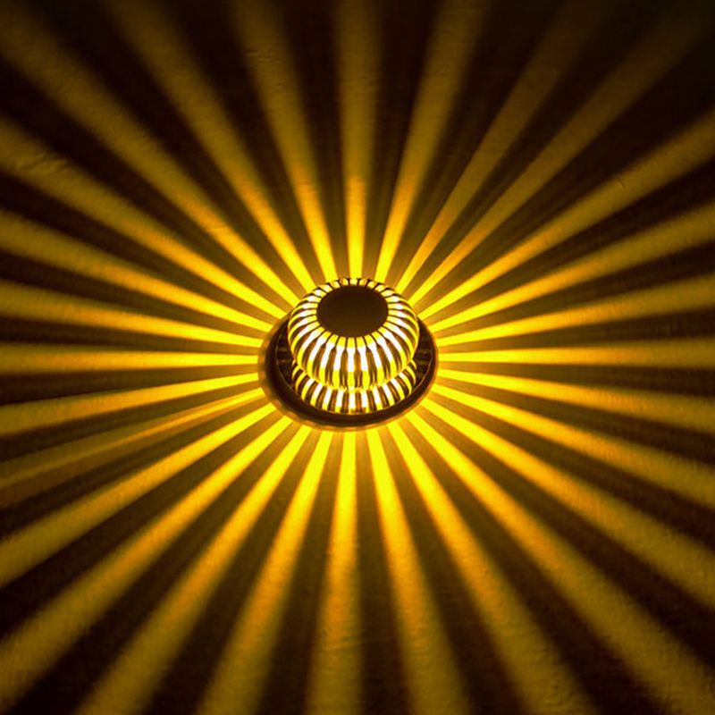 Modern Style LED Wall Lamp Sliver Metal Hollowed Out Sconce Lighting in RGB Color Light with Remote Control