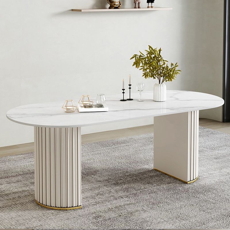 Contemporary Sintered Stone Dining Table Oval Dining Table for Home Use