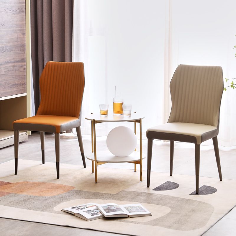 Scandinavian Style Upholstered Armless Dining Chairs Wingback Side Chair for Home