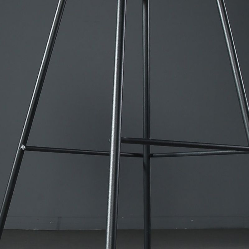 Modern Faux Leather Low Back Bucket Bar Stools with Metal Base