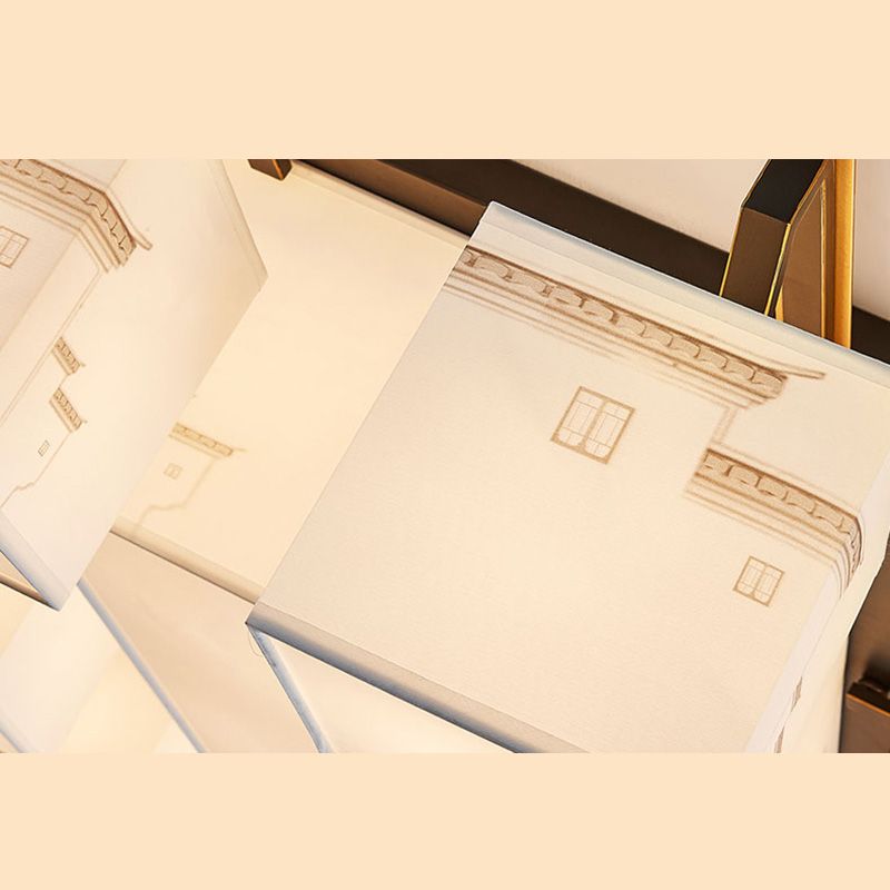 Chinese Style Fabric Flush Ceiling Light 5 Size for Optional Flush Light for Living Room