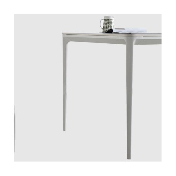 Mesa de comedor de cocina blanca moderna Mesa de comedor rectangular de piedra sinterizada con 4 patas base