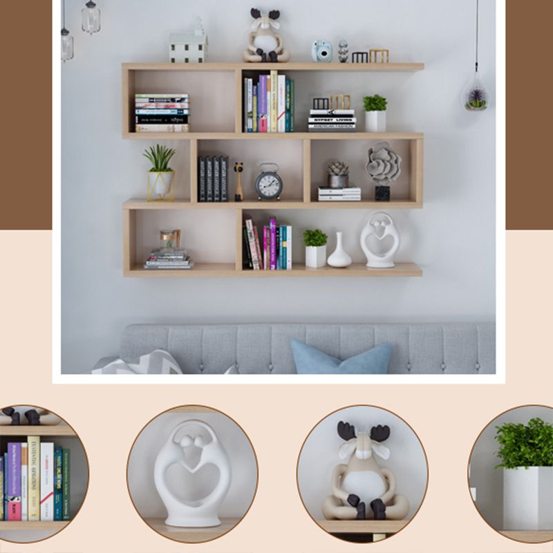 Wall Unit Open Book Shelf Modern Engineered Wood Shelf Bookcase for Home