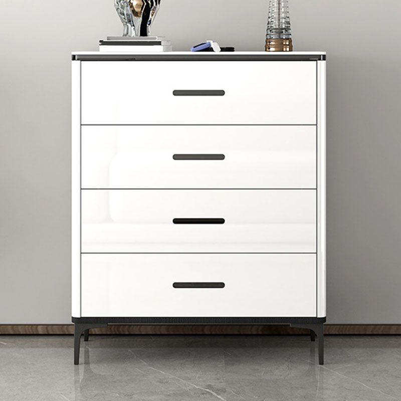 Contemporary Bedroom Storage Chest Stone White Chest with Drawers