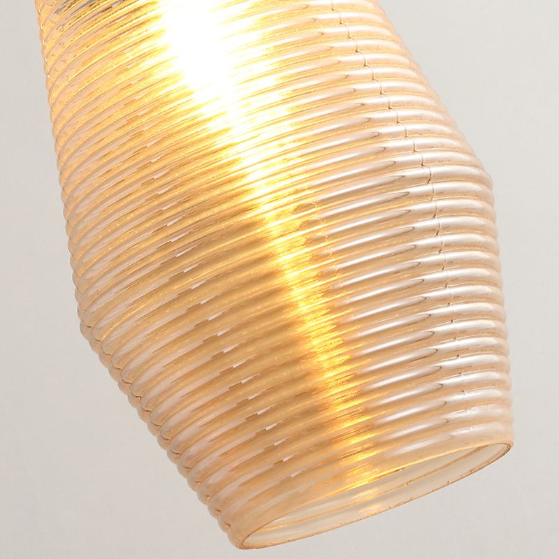 Apparecchio di illuminazione a sospensione geometrica retrò 1 lampadina in vetro ambra sospeso per sala da pranzo