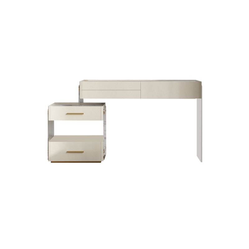 Modernism Acrylic Dressing Table Stone/Glass Top Makeup Vanity