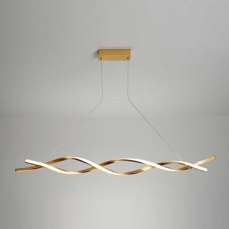 Modern Linear Chandelier Lights LED Island Pendant Lighting for Living Room Dining Room