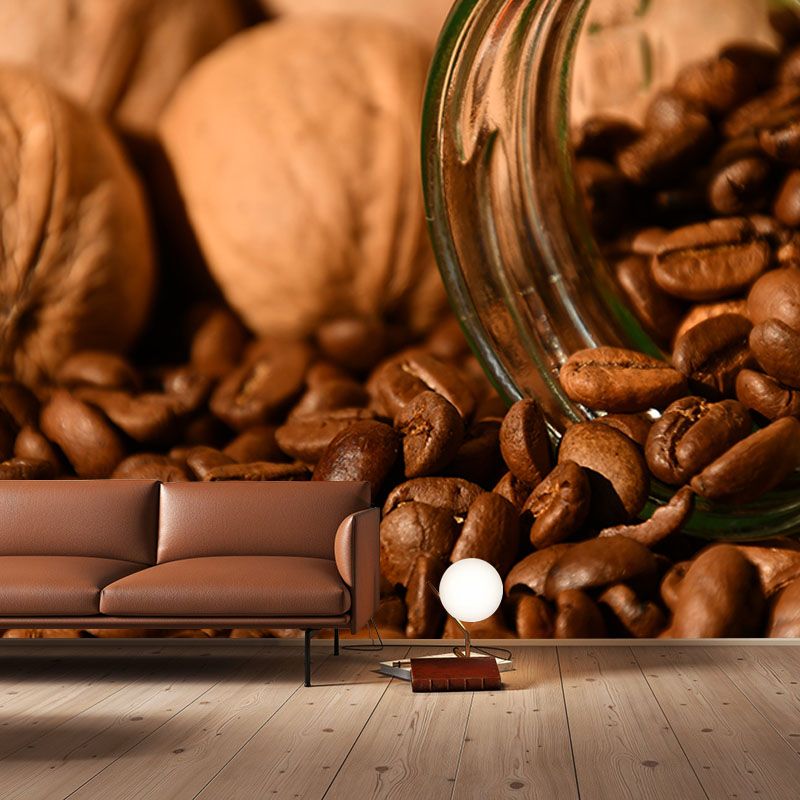 Coffee Beans Modern Decoration Mural Wallpaper Waterproofing, Personalized Size
