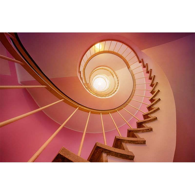 Customized Spiral Staircase Mural Wallpaper Mildew Resistant Wall Decor