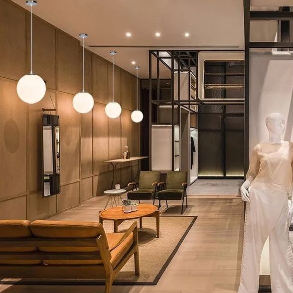 1 Iflip a pallone leggero a sfere sospesa moderna semplice sospensione per soffitto in vetro bianco per negozio di abbigliamento