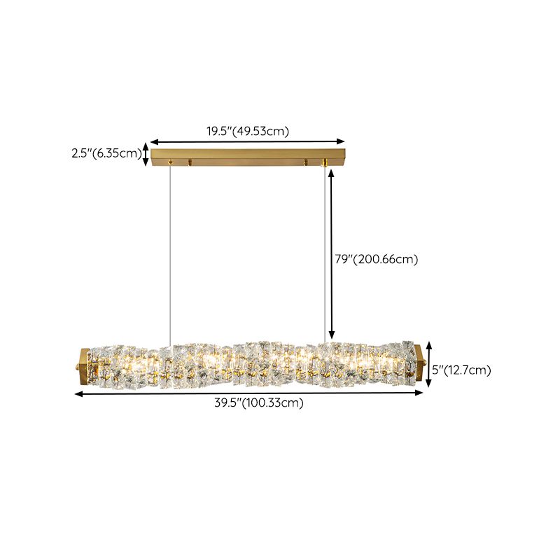 Single Modernism Golden Ceiling Light Crystal Kitchen Island Lighting