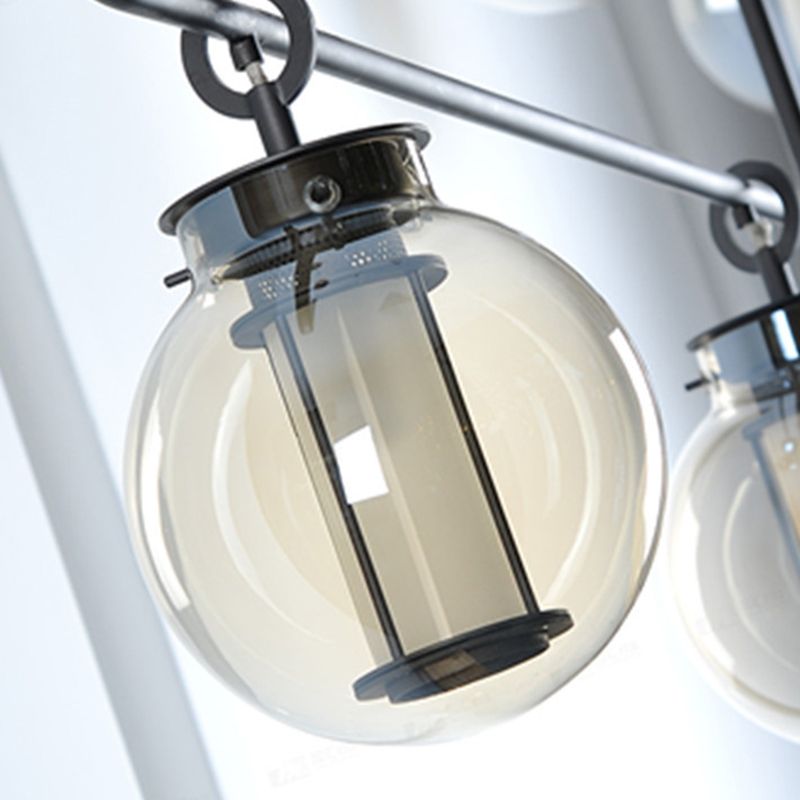 Vetro 2 luci isola illuminazione a sospensione sferico isola industriale lampade per bar