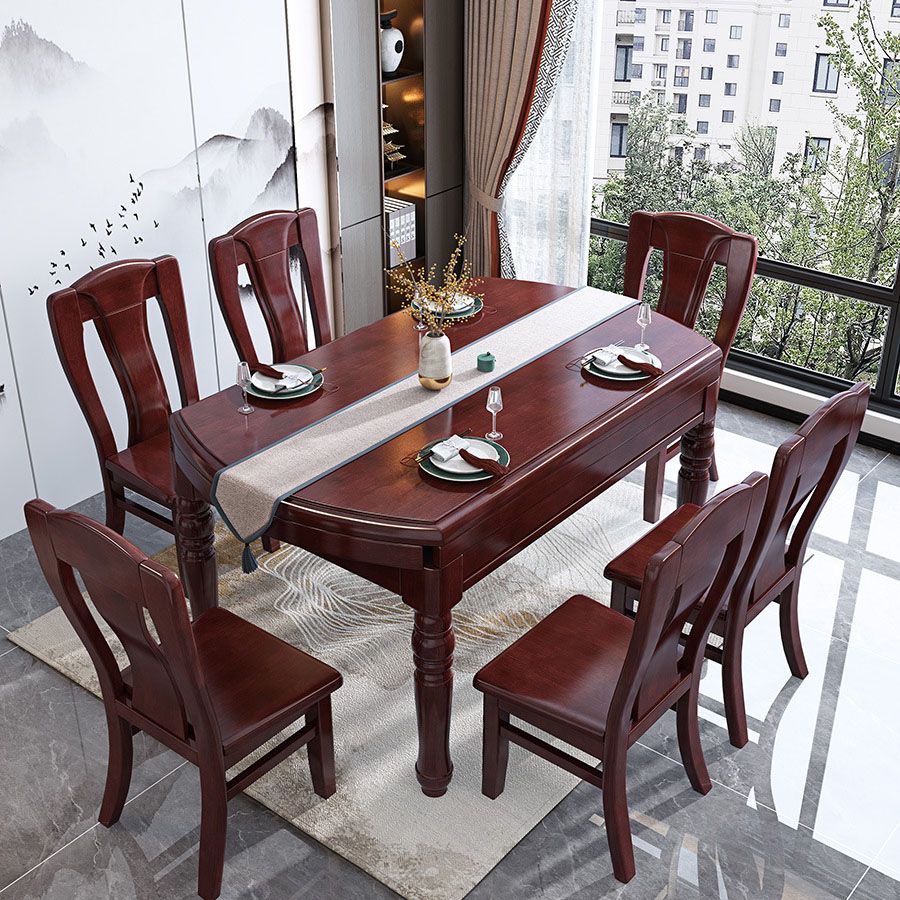 Traditional Oak Dining Table Extendable Dining Table for Kitchen