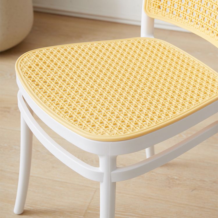 Contemporary Indoor Plastic Open Back Stackable Dining Side Chair