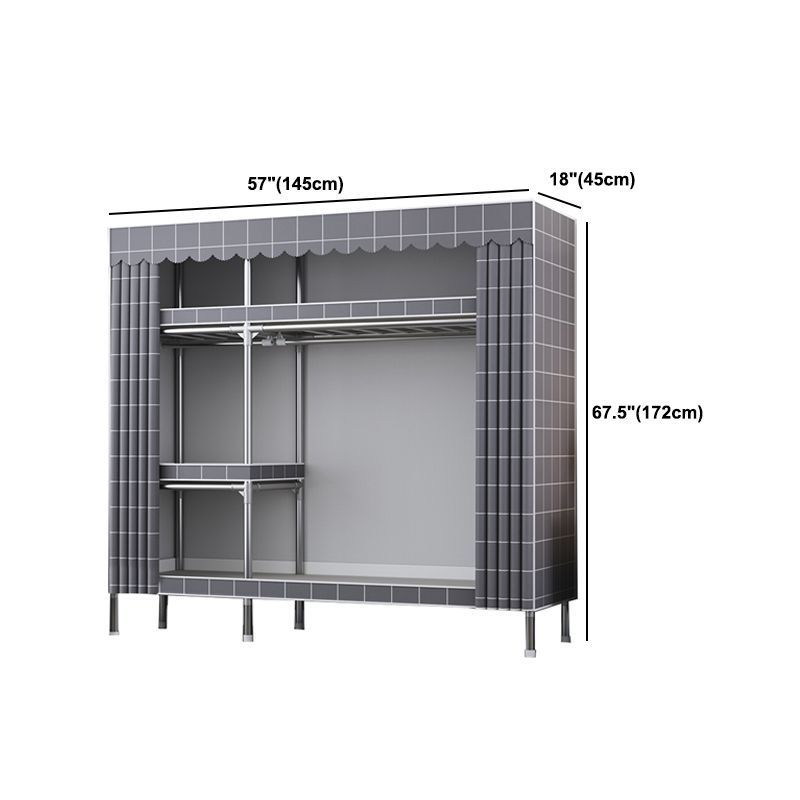 Modern Style Metal Wardrobe Bedroom Wardrobe Closet with Shelves