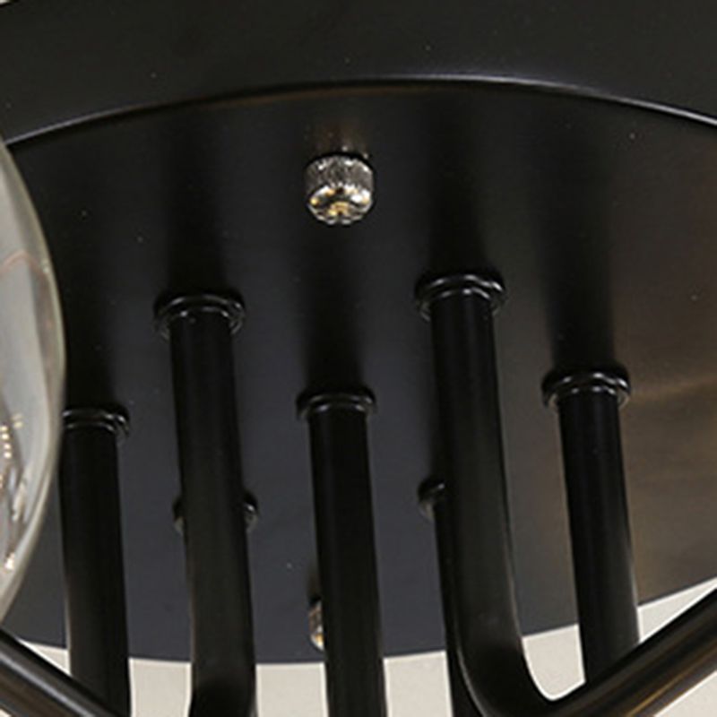 5/7-Light Modernism Black Flush Mount Lighting Glass Shaded Ceiling Light