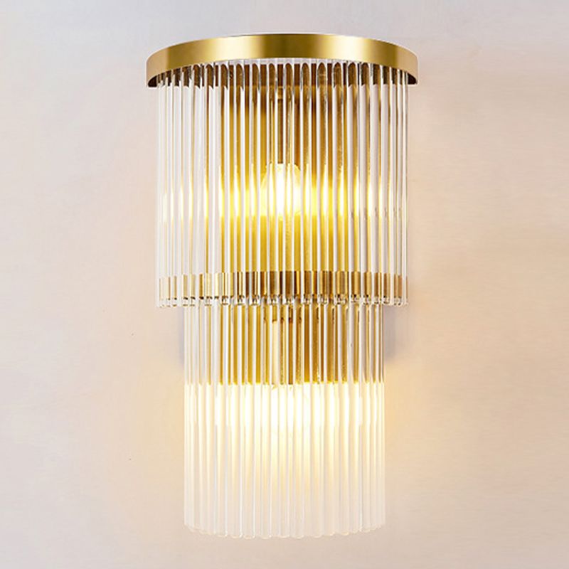 Modern Style Tiered Wall Sconce Crystal Sconces for Living Room